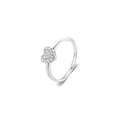 Copper heart shape ring with inlaid zircon stone, UV plated 18K real gold finish