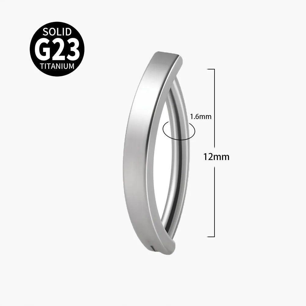 G23 titanium navel stud with glossy plating in steel colour, 14g gauge, size 1.6x10mm