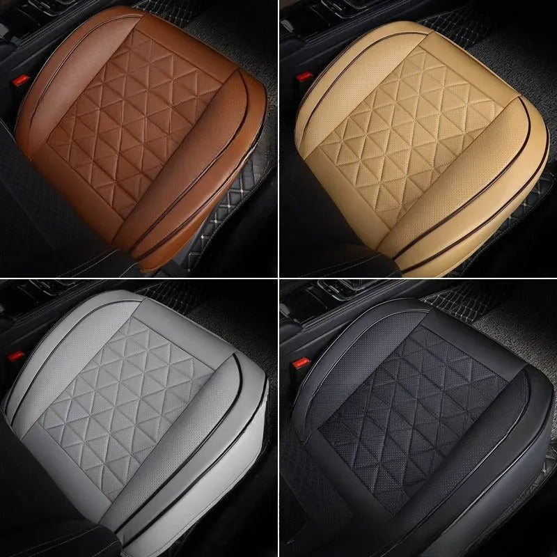 Napa leather car seat cushion cover in beige with hemming edges and sponge packing for vehicle interior