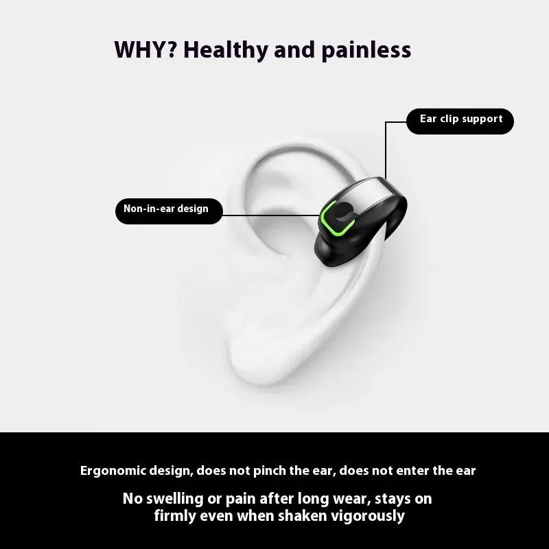 Bluetooth sports stereo headset with clip-on silicone design in black