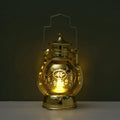 Gold or silver Eid Mubarak LED lantern with A1 or A2 laser carved pattern, 12.5cm tall plastic decoration