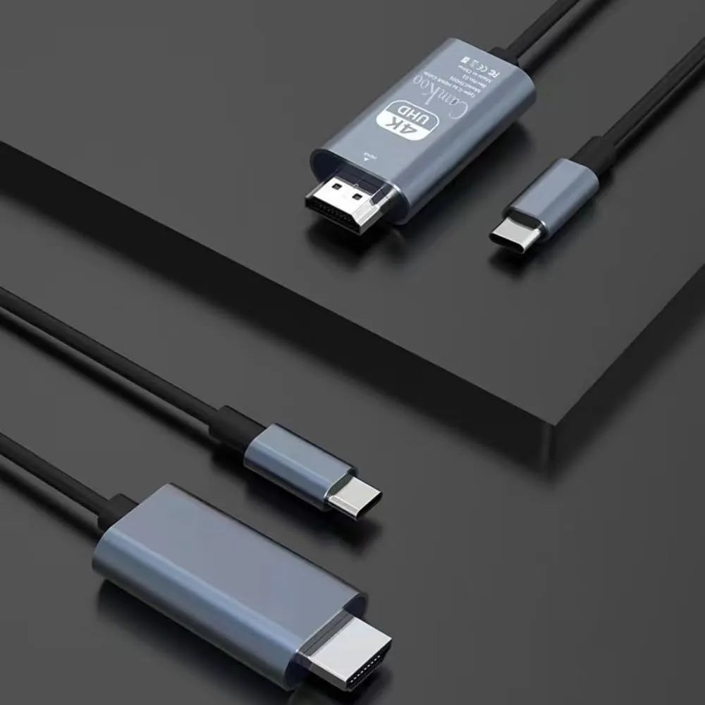 USB-C to HDMI adapter cable 1.8m with aluminium alloy and ABS housing for 4K30Hz or 4K60Hz screen projection