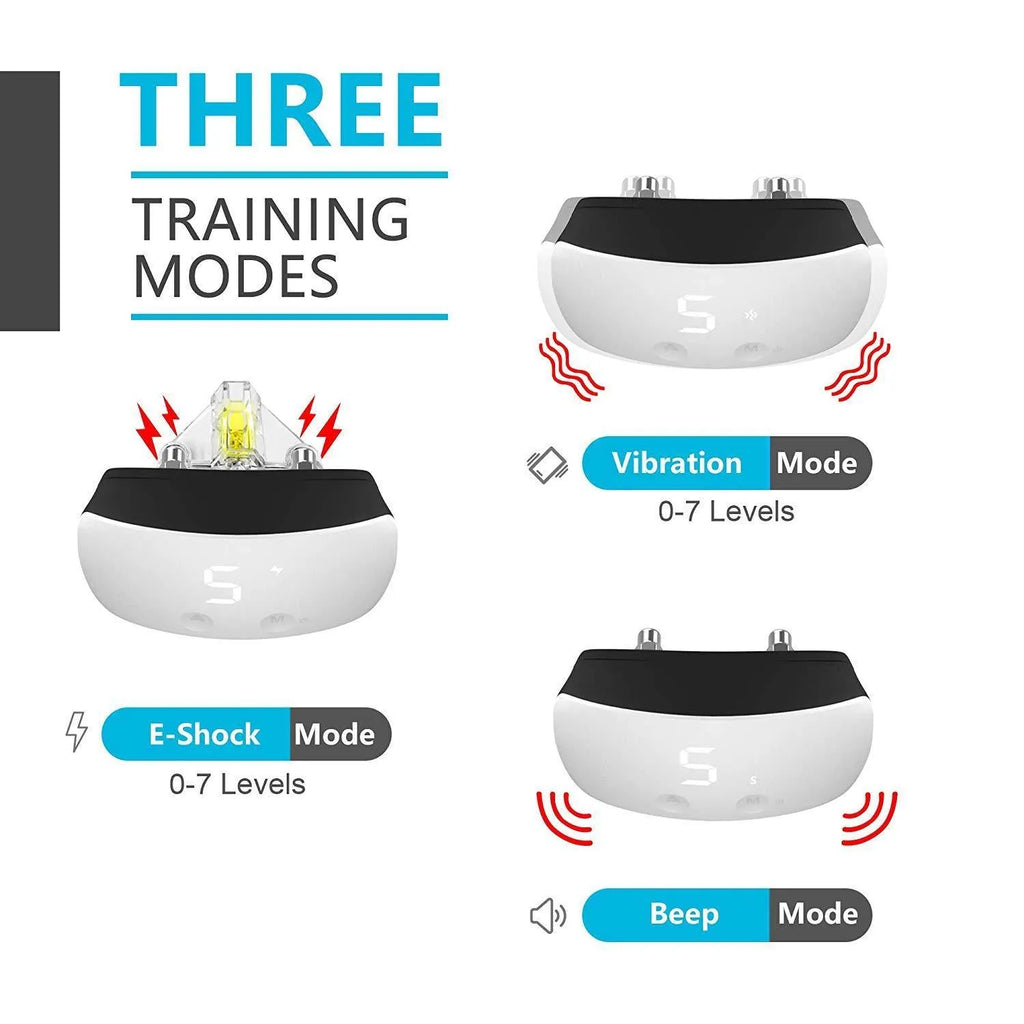 Touch bark stopper dog trainer in black or white ABS plastic, handheld pet training device with one plastic pet barker included.