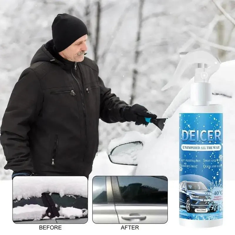 250ml car windscreen deicer spray bottle with English labelling for winter ice removal
