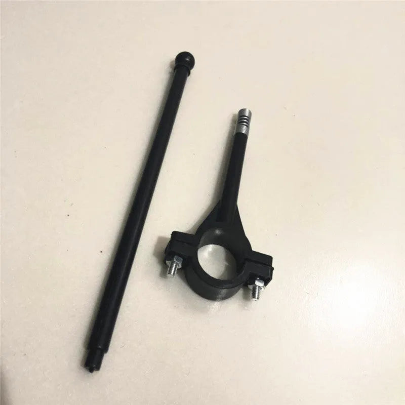 A square polyester flag on a plastic pole designed for bicycle handlebar mounting.