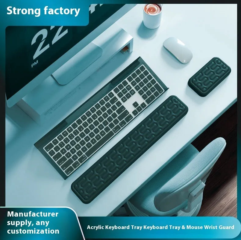 Double sided keyboard and mouse pad with memory foam wrist rest in various colour options