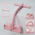 Purple and blue TPR waist slimming puller rope with adjustable pulley for home workouts.