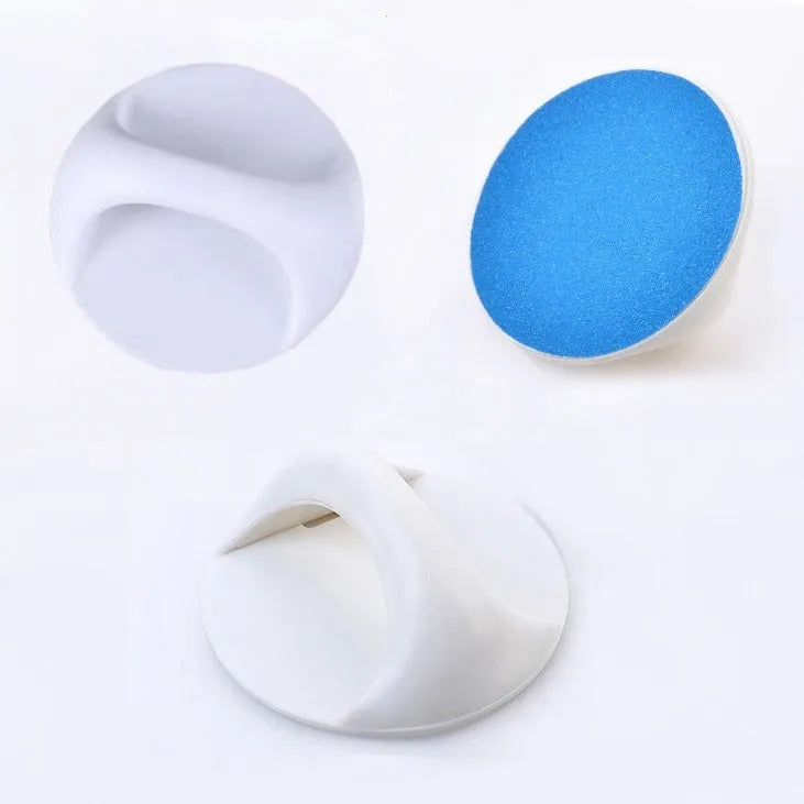 Round dog nail file scratch board with ergonomic handle in one of four colours.