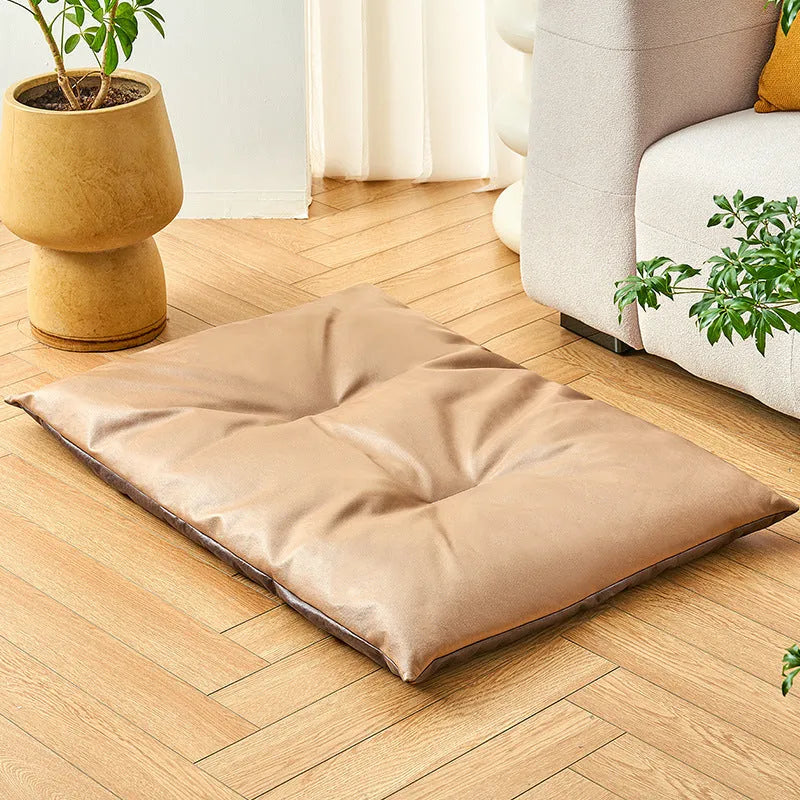 Blue coffee coloured nest style summer pet bed for dogs and cats shown in small medium large extra large sizes