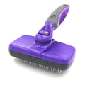 Self-cleaning slicker brush with PP construction, 12.5x7cm comb surface, and 11.5cm handle for pet grooming