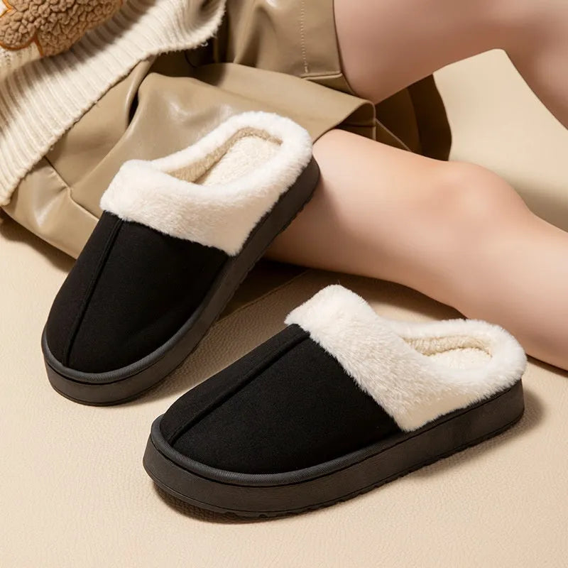 Women's non-slip cotton oversleeve slippers with EVA sole in pink colour