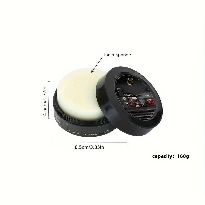 Multifunctional leather cleaning and maintenance care cream in 160g, 100g and 260g options with sponge