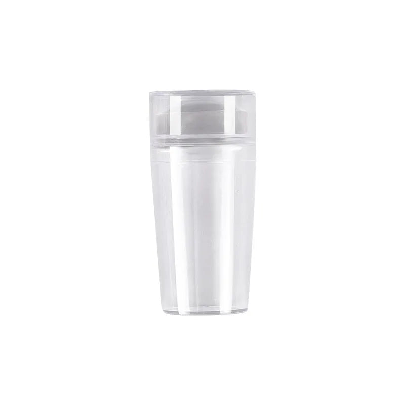 2.8cm transparent silicone French nail art stamp with cover and scraper set for printed nail designs