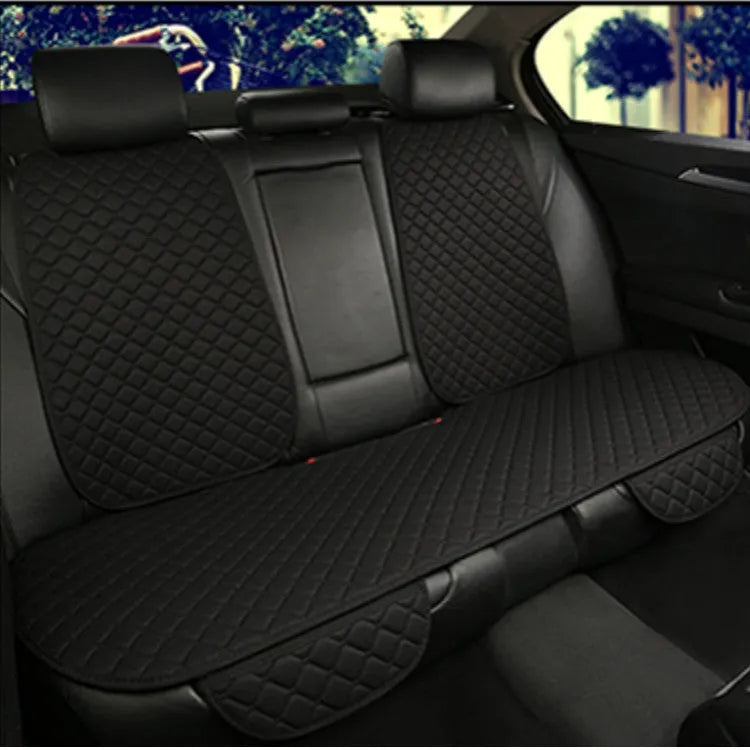 Linen universal car seat cushion in a choice of colours including cream, coffee, red, black gold, and classic black.