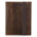 Brown Crazy Horse leather A5 notebook protective sleeve for 14.8x21cm paper notebooks