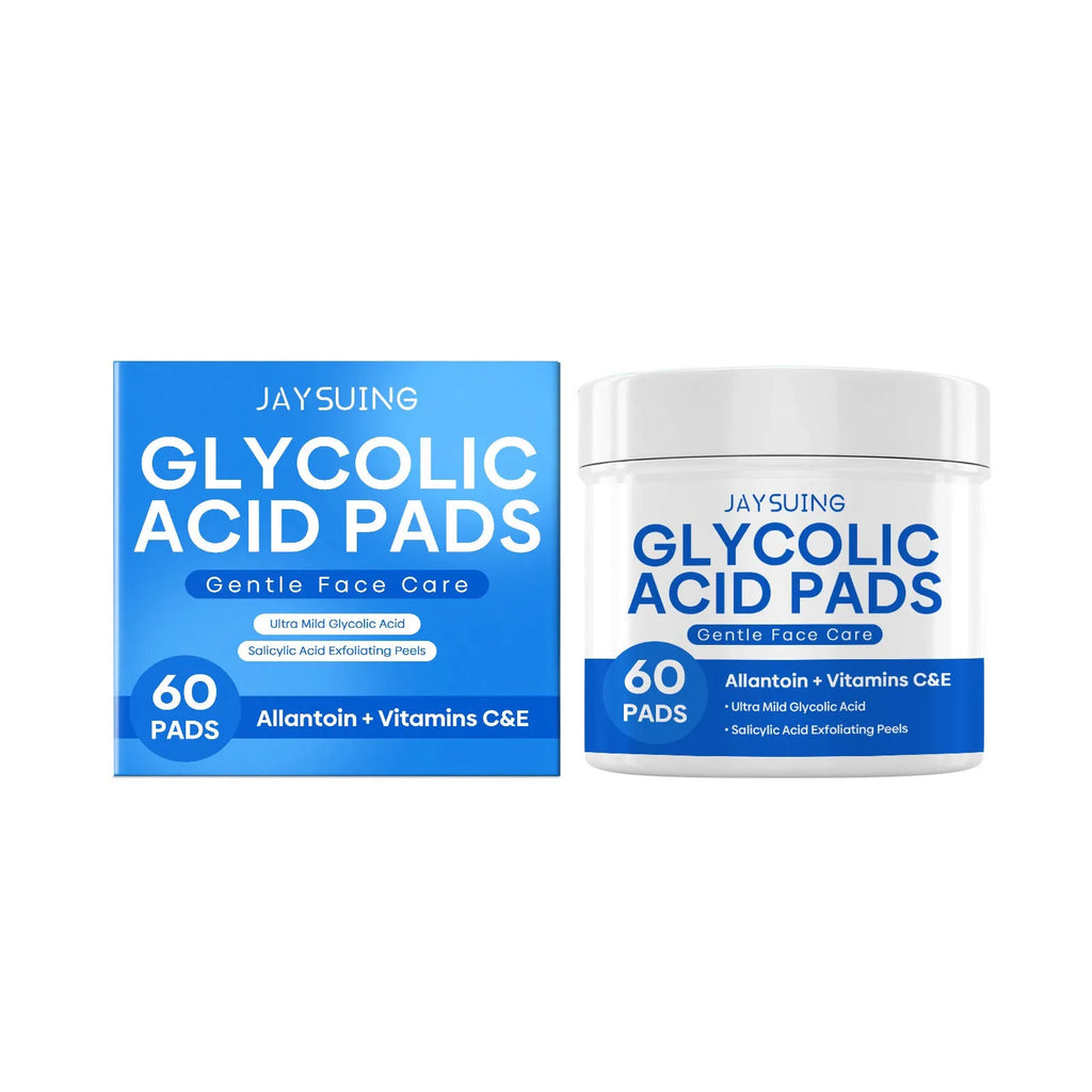 Pack of 60 glycolic acid and vitamin C infused cotton pads for facial skincare