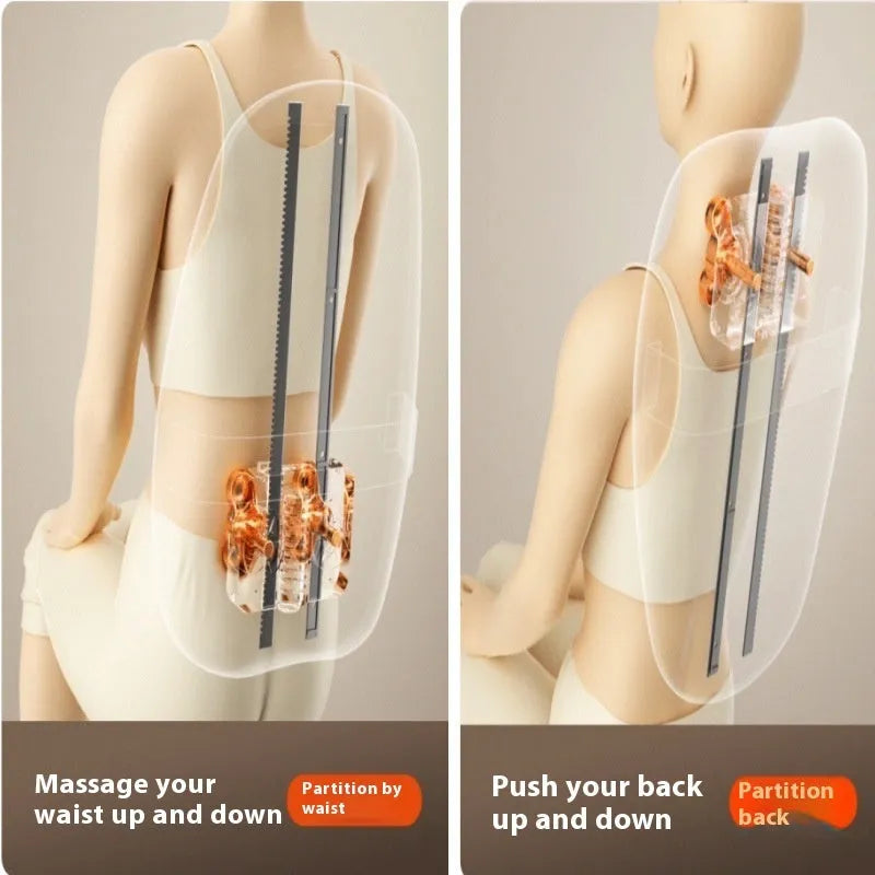 Walking massage cushion with cotton cloth cover, three gear strength settings, infrared physiotherapy, and wireless charging for neck back and waist