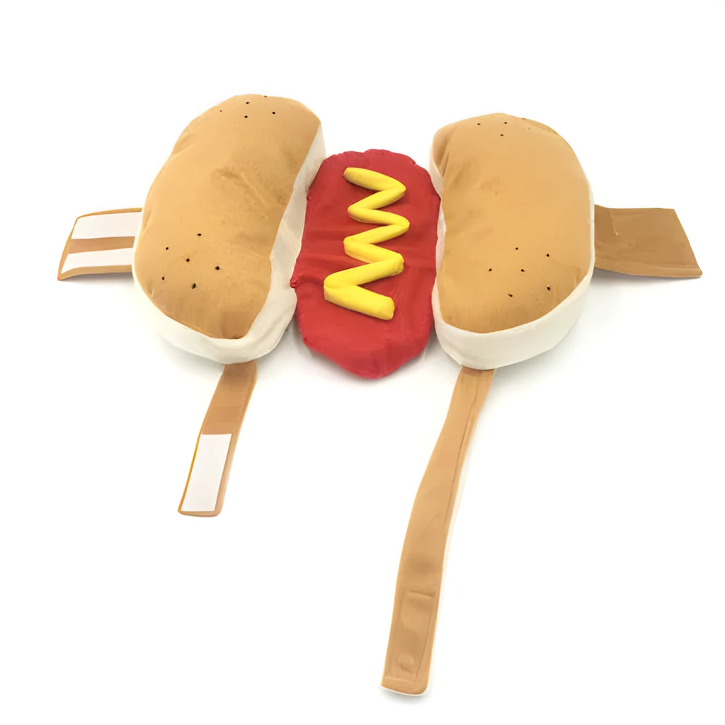 Yellow hot dog burger cotton costume for small to large pet dogs