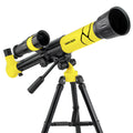 White or yellow plastic astronomical telescope with tripod for kids astronomy beginners