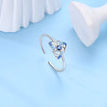925 sterling silver heart dreamcatcher ring in KSR080 blue on white background