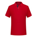 Cotton solid colour polo collar casual t-shirt short sleeve summer men daily wear