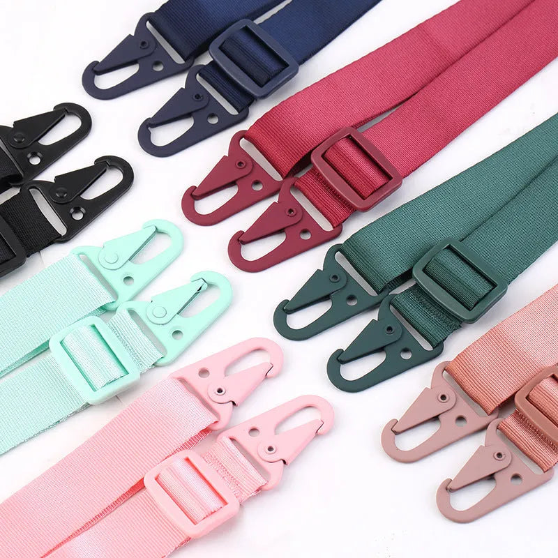Buckle ribbon lanyard TPU phone case for Samsung models in black with ribbon attachment