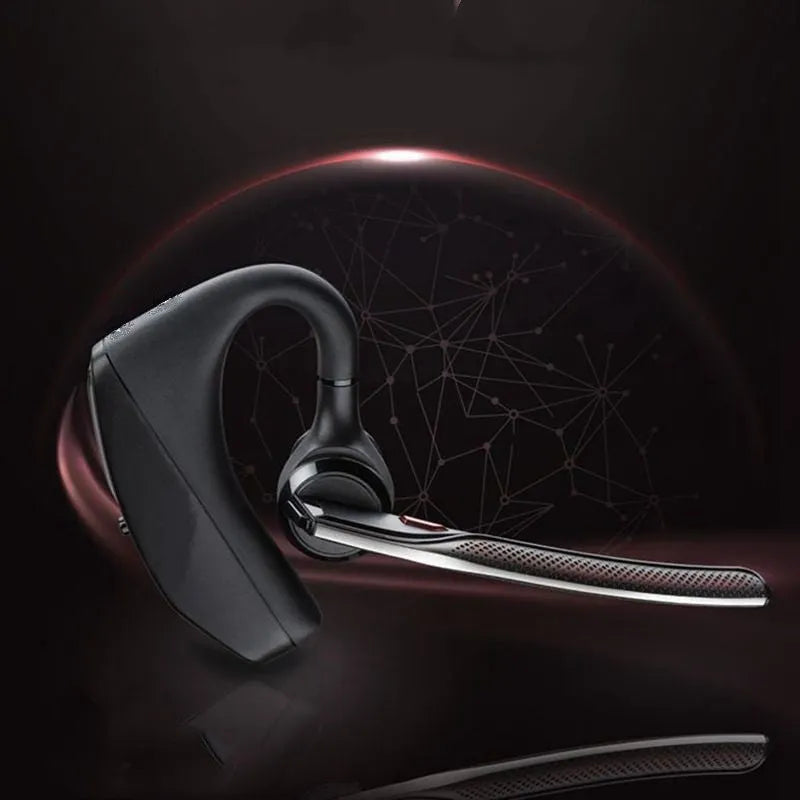 Black stereo Bluetooth sports headphones with a large battery and call function.