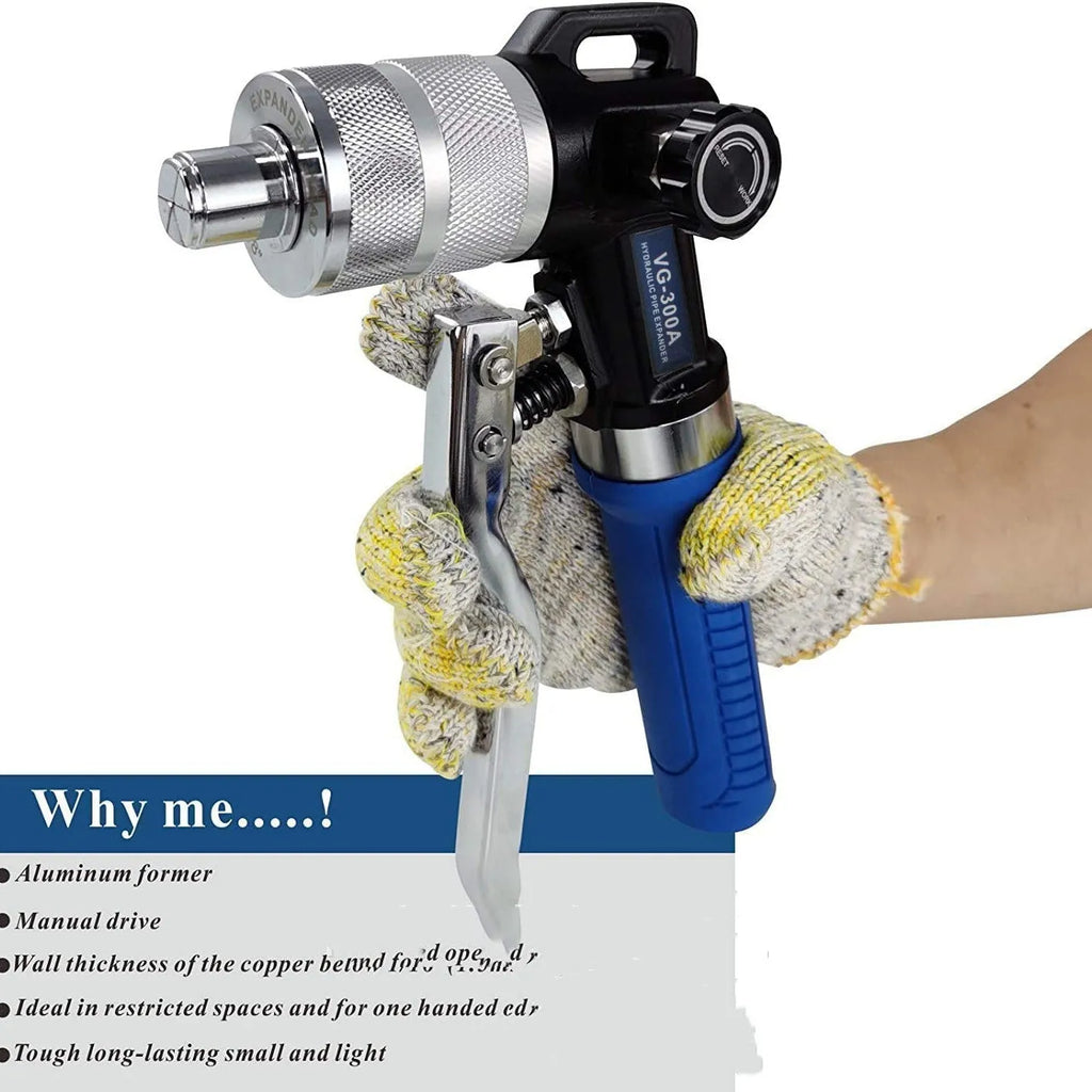 VG-300 style hydraulic tube expander tool for refrigeration work