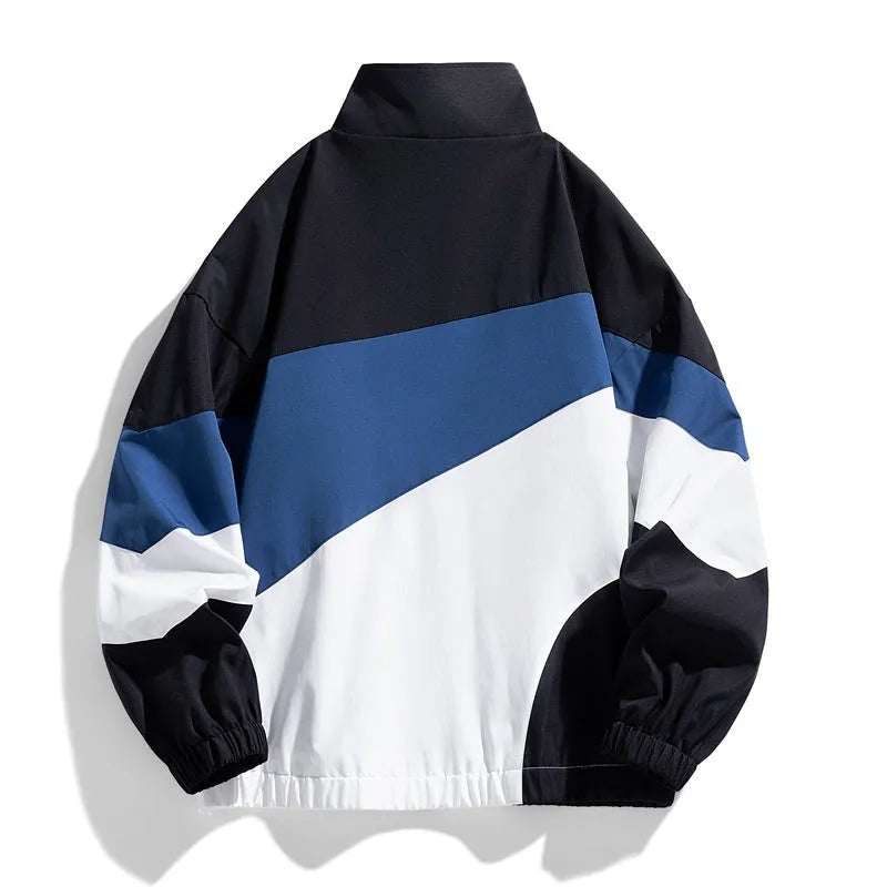Men's loose fit hoodie cardigan in black blue or black green with side seam pockets, cotton blend fabric, sizes M to 4XL