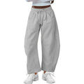 Loose cropped sweatpants with drawstring pockets in seven colour options including army green and apricot