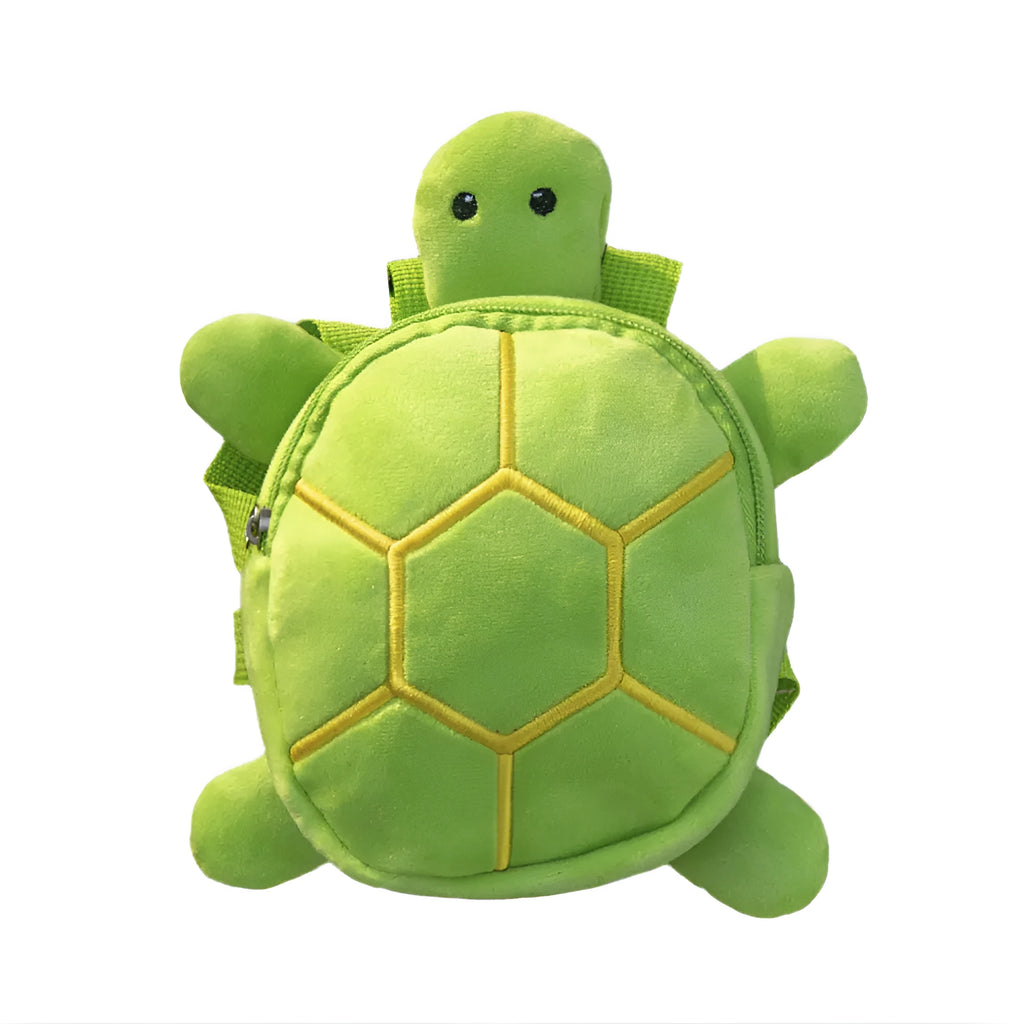 Cartoon turtle shape velvet dog backpack harness vest with metal zipper in brown colour