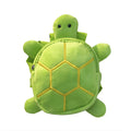 Cartoon turtle shape velvet dog backpack harness vest with metal zipper in brown colour