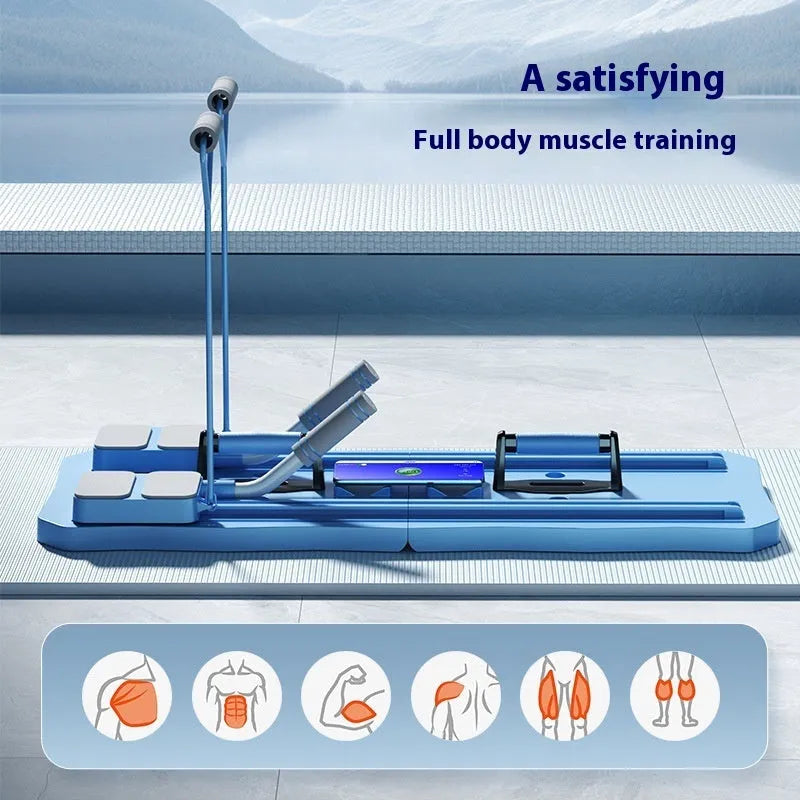 Blue and pink multi-functional fitness board abdominal wheel for home exercise