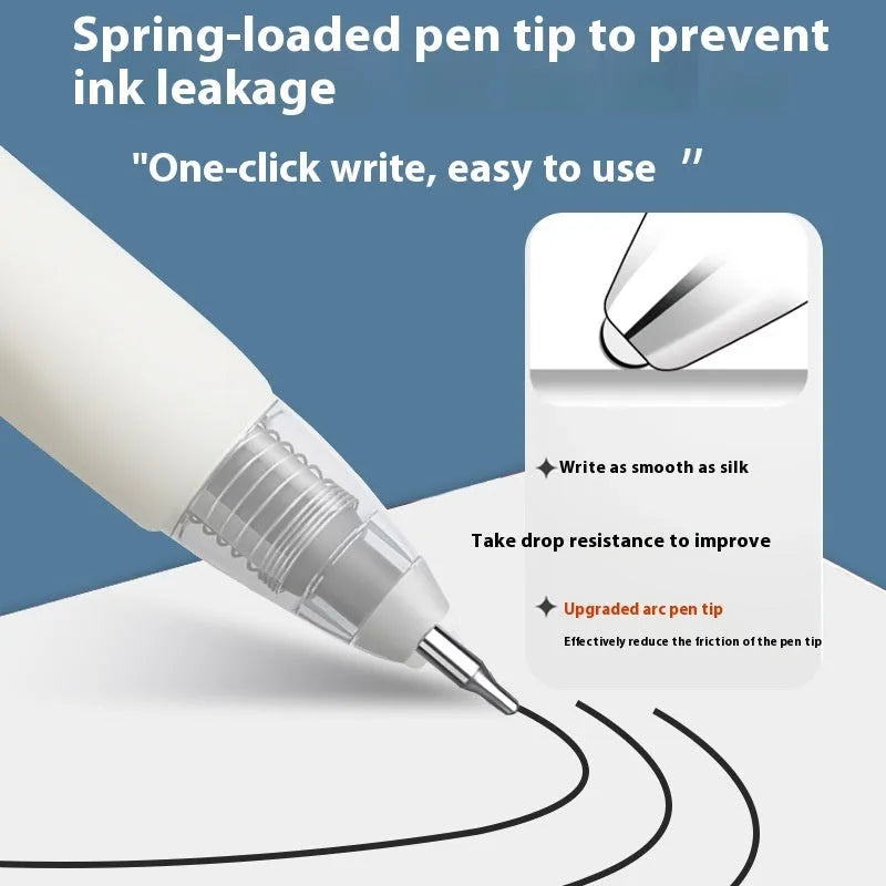 Bullet pen refill cartridges in black, red, blue, and ink blue colours showing plastic construction