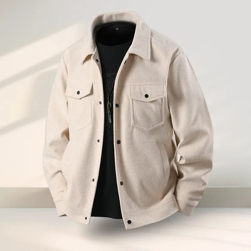 Men's slim fit casual coat in black, coffee, green, or white for plus size daily wear.