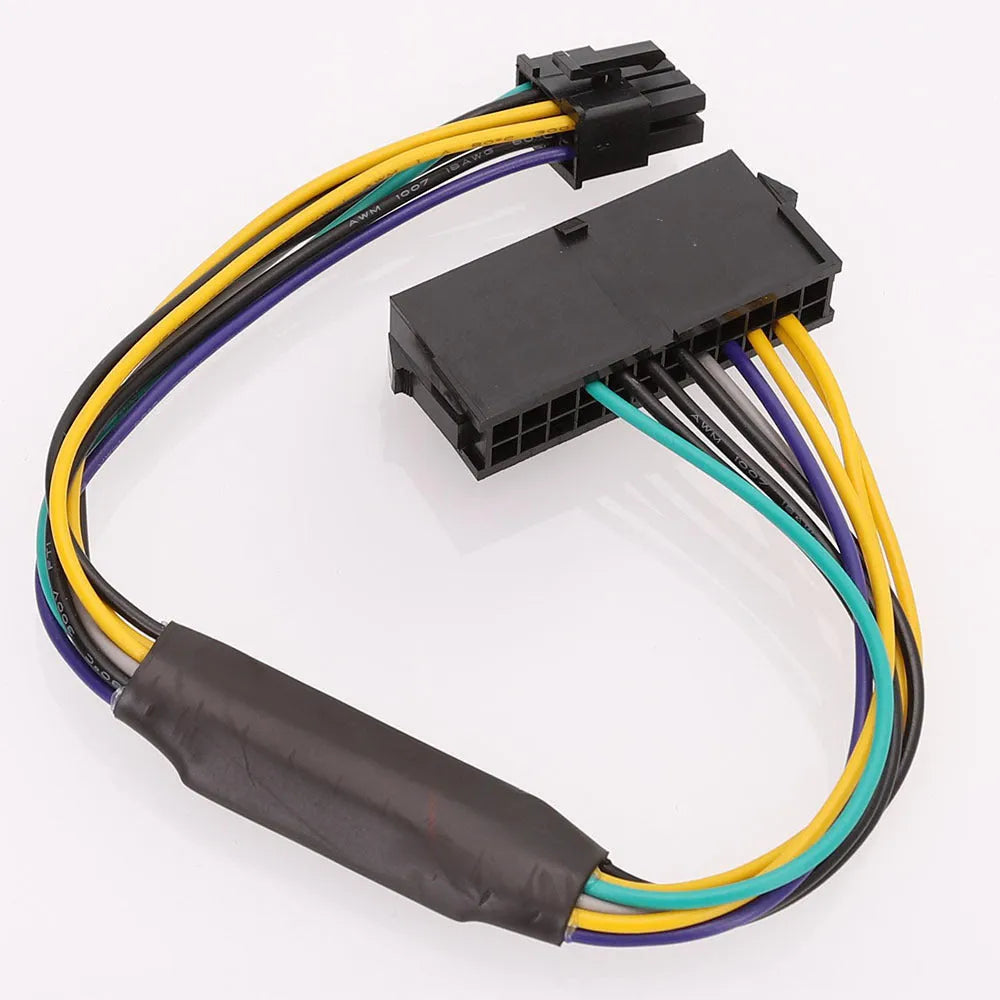 Black ATX 24-pin to DELL 8-pin motherboard power adapter cable, 30cm long