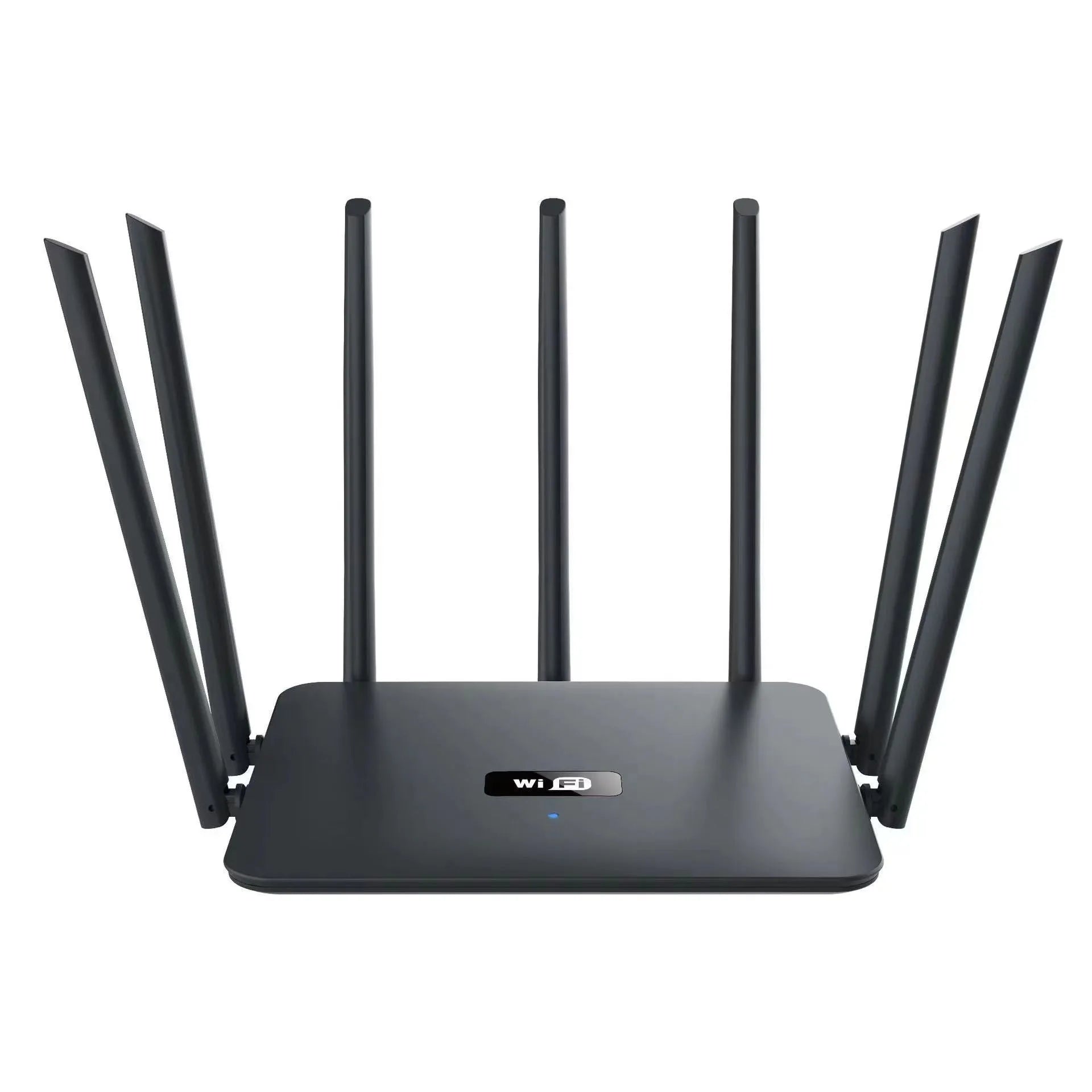 Black and white dual-frequency 5G gigabit router with multiple antennas for whole home through-wall WiFi coverage