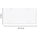 White aluminium licence plate blank measuring 30.3 by 15 centimetres with four thickness options