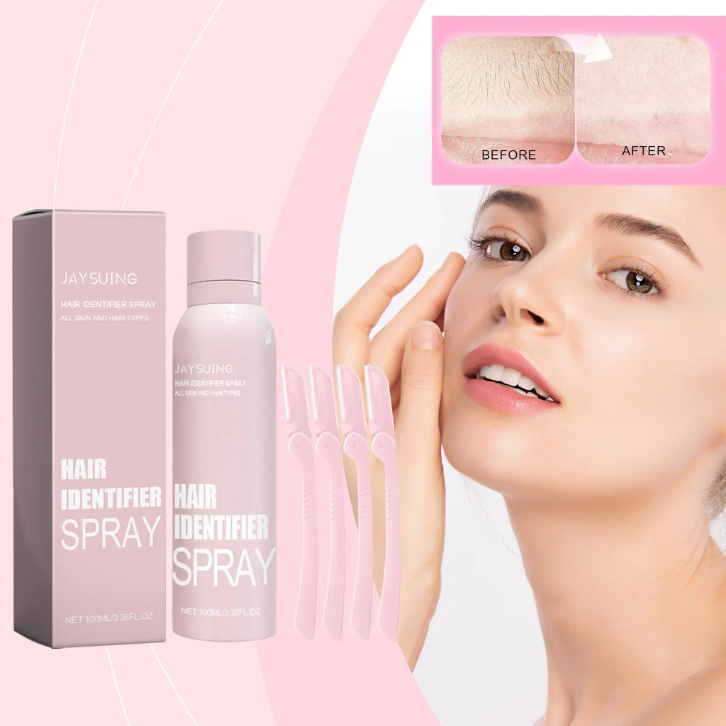 Hair identifier spray 100ml in PET bottle for face shaving and dermaplaning with mint extracts