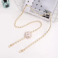 Artificial leather crossbody chain phone lanyard with rose and camellia floral pattern in Korean style, aluminium clip