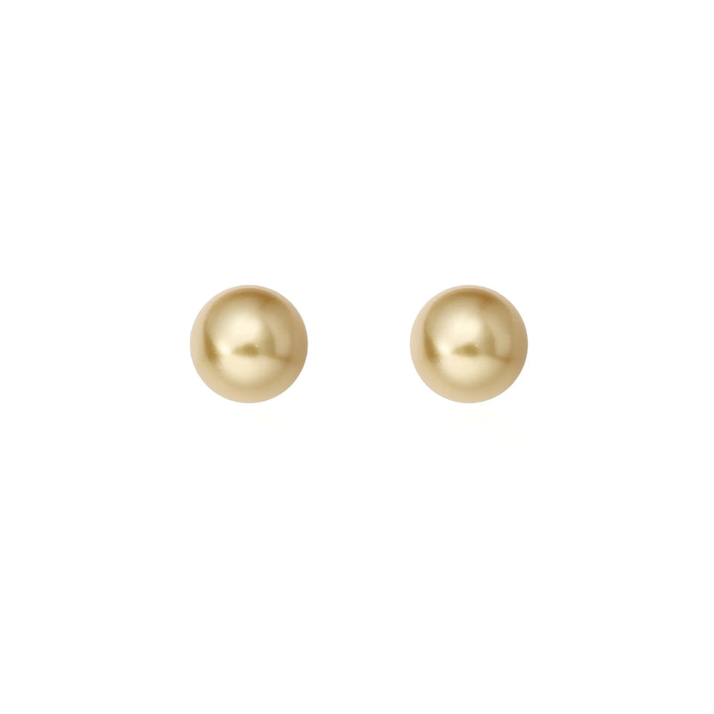 Women's geometric pearl stud earrings with silver settings and retro styling