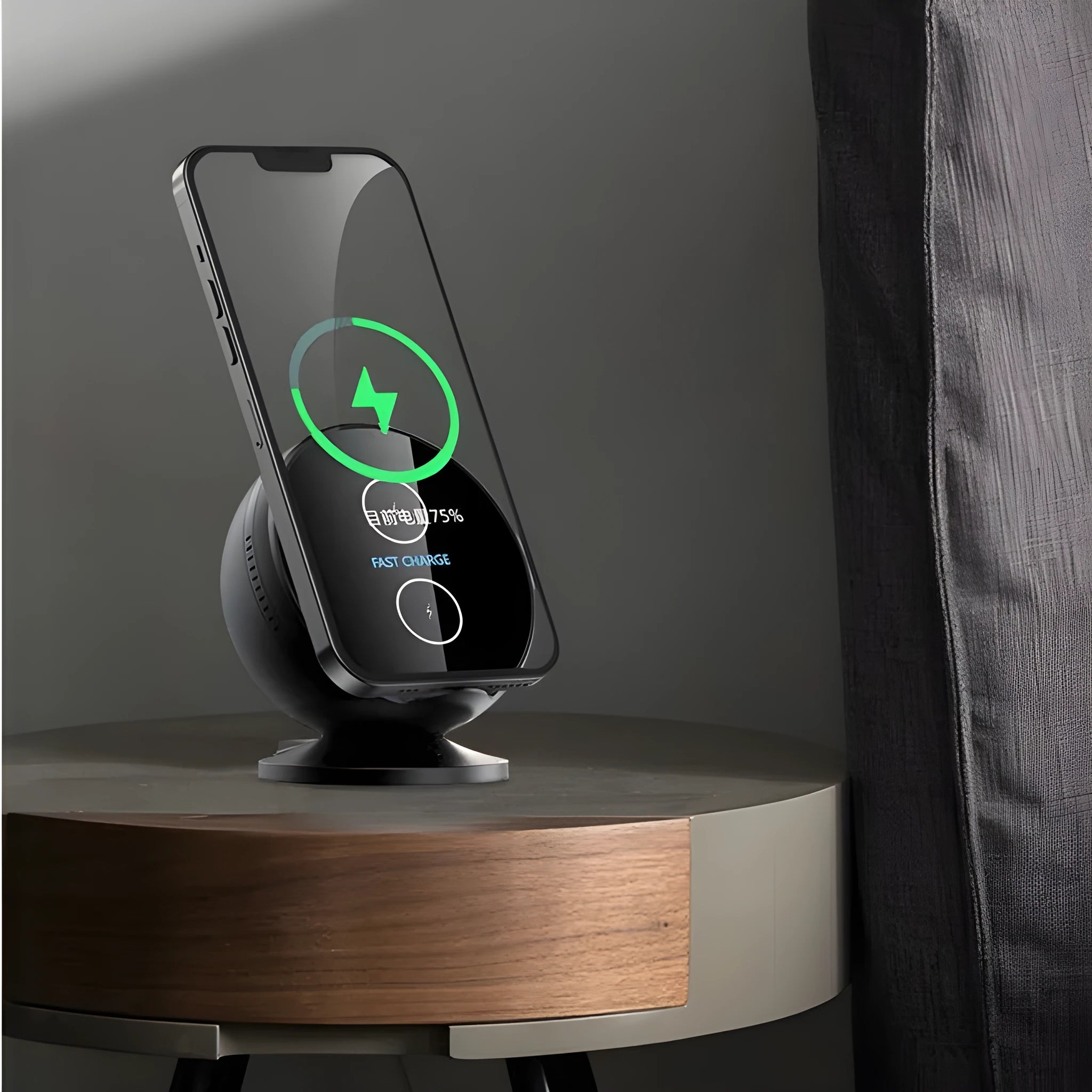 XC-11 mobile phone wireless charging holder with Bluetooth speaker in black, blue, pink or white