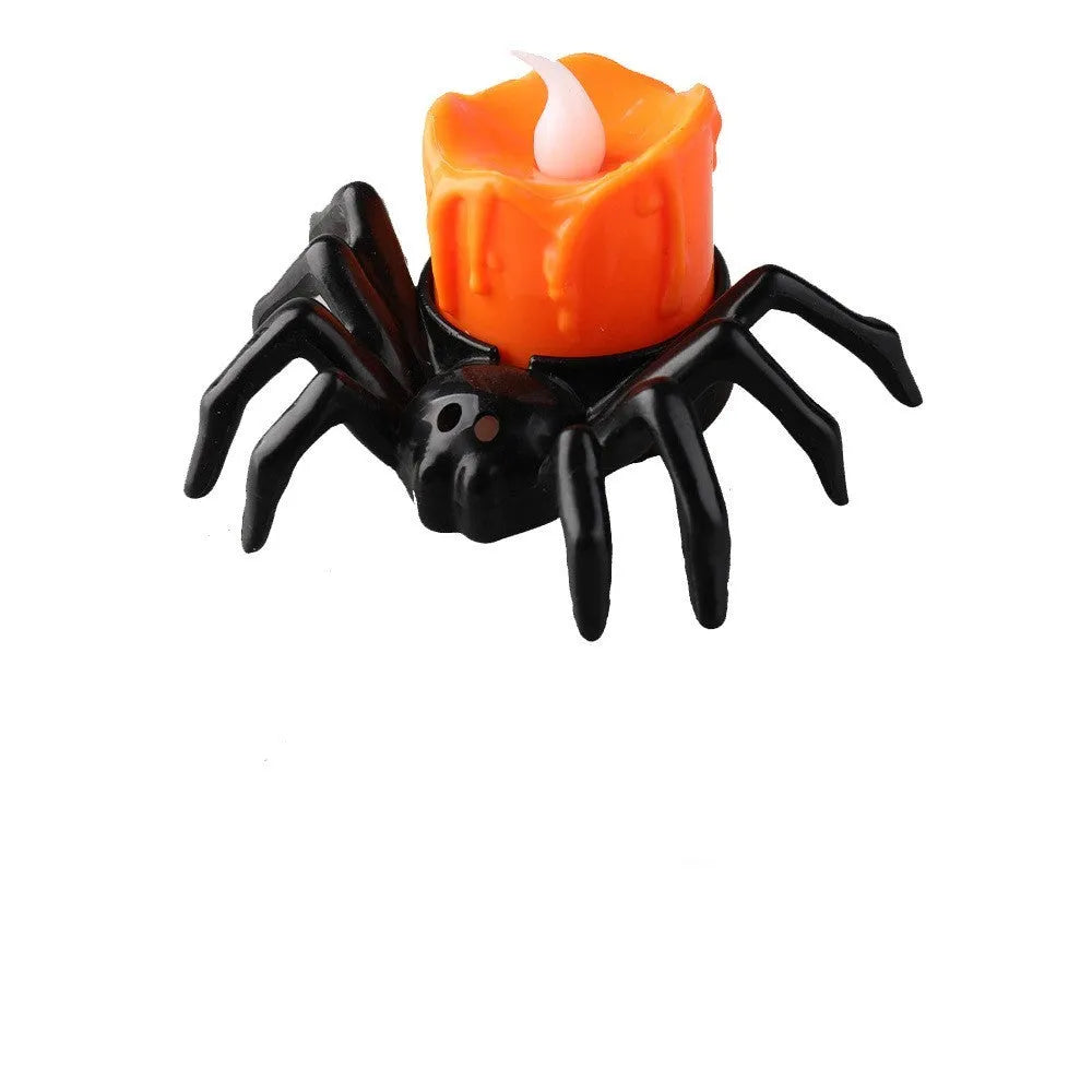 Halloween plastic spider candlestick ornament with battery operation