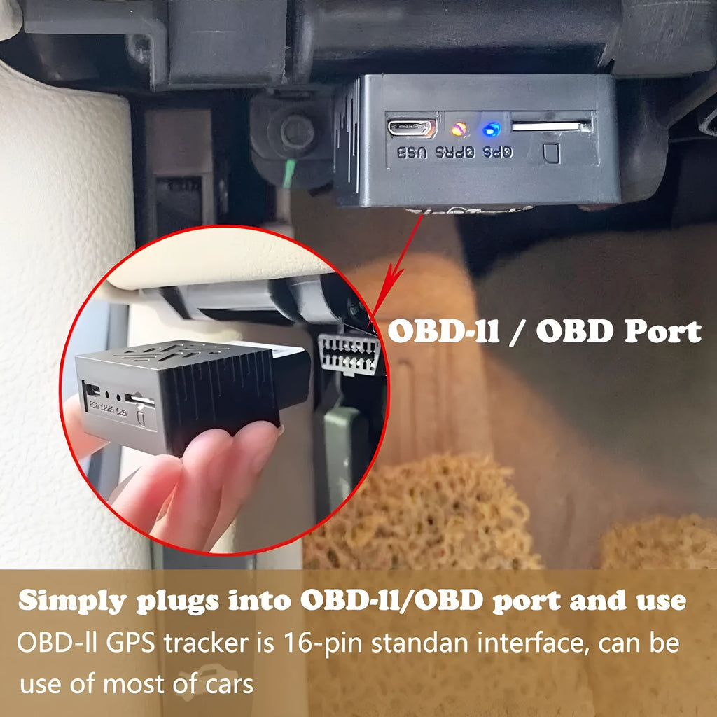 16 PIN OBD plug and play car tracker with battery box line or battery and box options