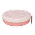 Portable dog feeding bowl shown in light pink and green colour options, suitable for food or water.