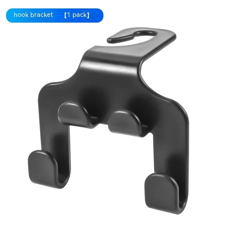 Two-piece car multifunction hook set made from black ABS material