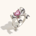 Creative bowknot ring stainless steel gold silver geometric shape women's jewellery