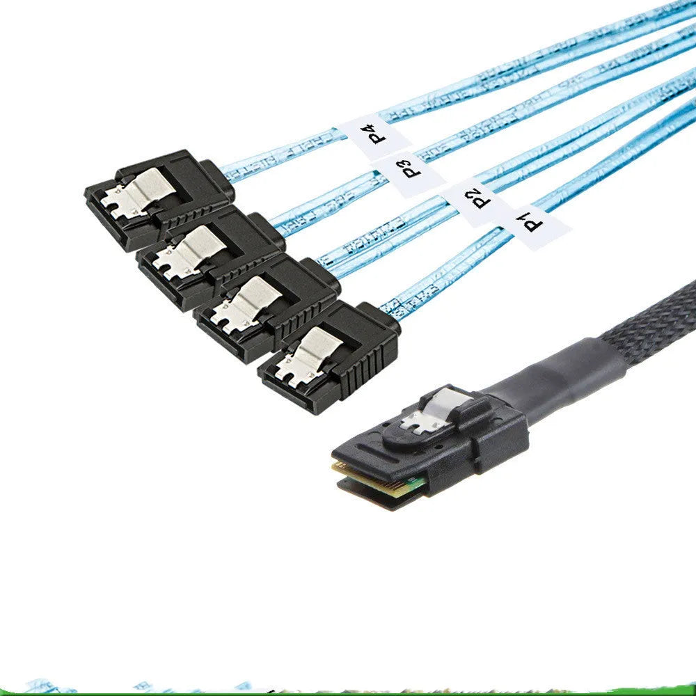 Straight head SAS server hard disk data cable with coaxial connectors in 0.5m or 1m length