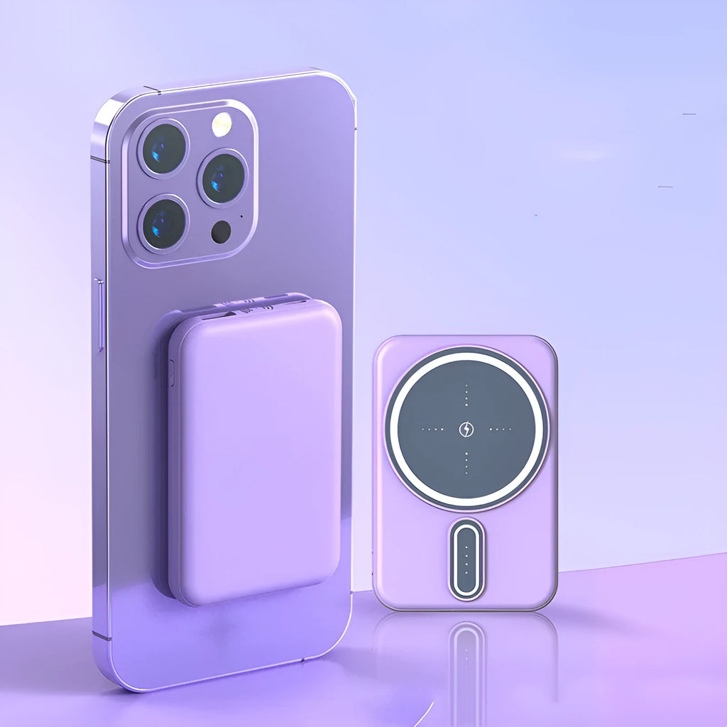 Small 5000mAh portable power bank with plastic shell, Multi-U port output, 93x62x14mm size