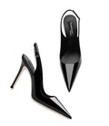 Nude soft leather women's ankle-strap high heel sandals with hollow design